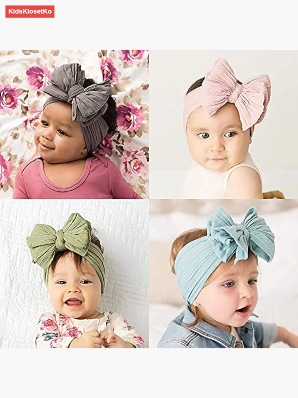 Baby Hair Bow Head Wraps Turban Knotted Knitted Headbands Soft Silk Stretchy